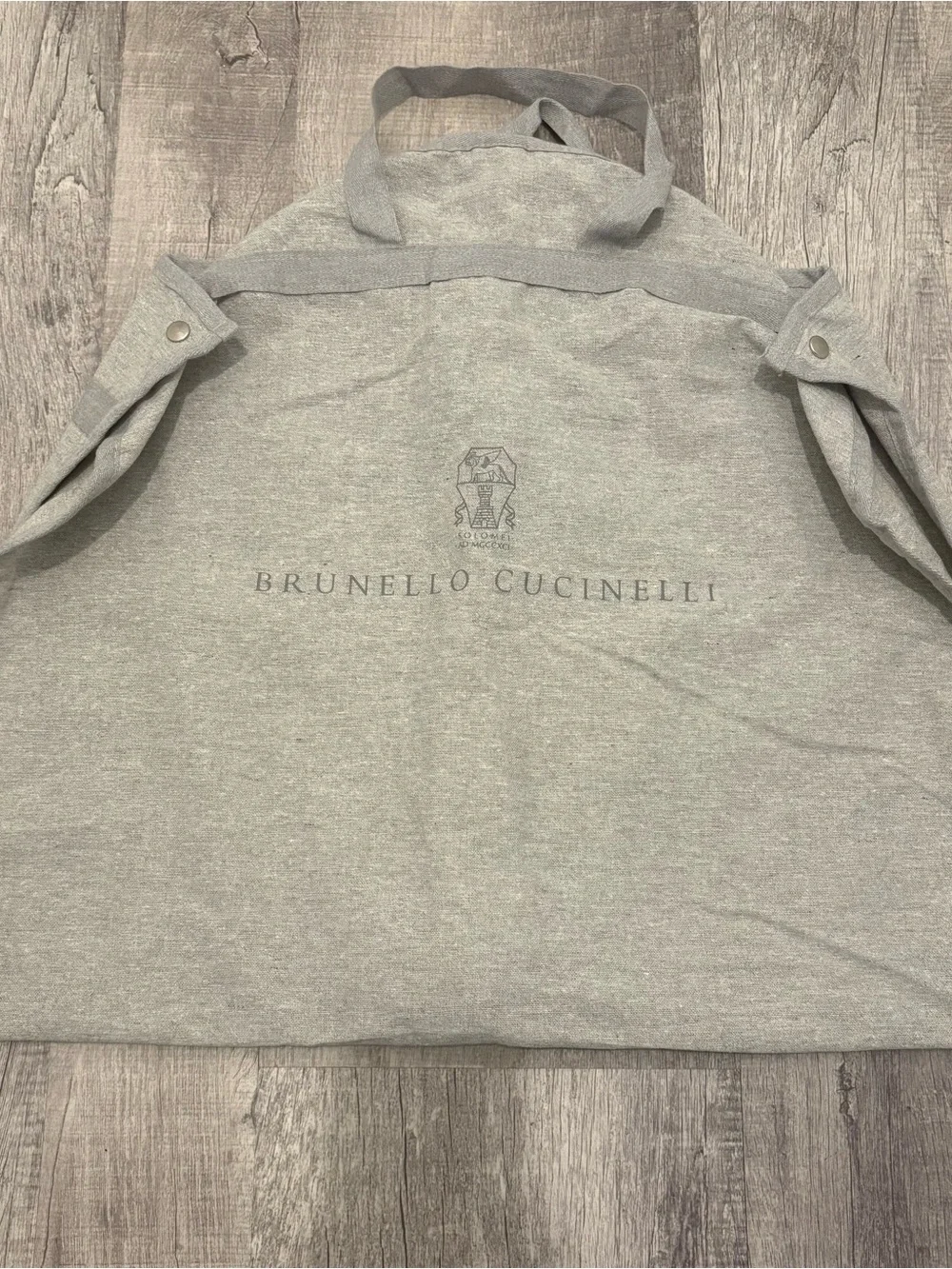 Brunello Cucinelli Gray Garment Bag Suit Carrier Travel Cover Logo Zipper
